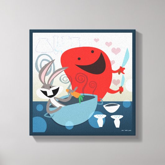 バグBUNNY™とゴッサマーお洒落の食事の準備 キャンバスプリント (正面)