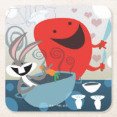 バグBUNNY™とゴッサマーお洒落の食事の準備 スクエアペーパーコースター (正面)