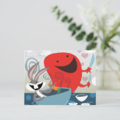 バグBUNNY™とゴッサマーお洒落の食事の準備 ポストカード (スタンド正面)