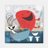 バグBUNNY™とゴッサマーお洒落の食事の準備 マグネット (正面)