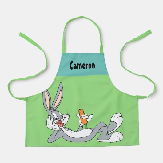 バグBUNNY™の食べニンジン横 エプロン (正面)