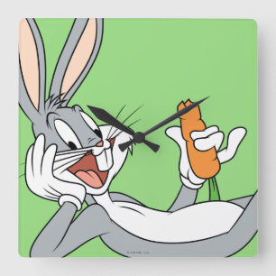 バグBUNNY™の食べニンジン横 スクエア壁時計
