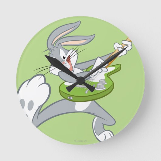 バグBUNNY™ギターのロッキング ラウンド壁時計 (正面)