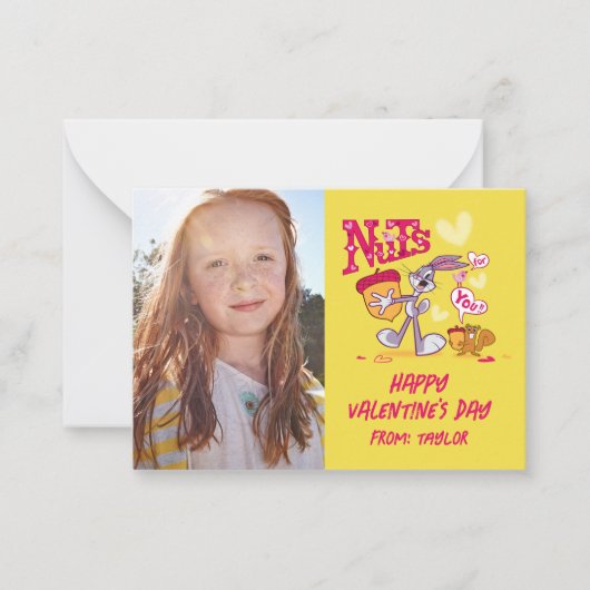 バグBUNNY™ナッツ |バレンタインデー ノートカード (正面)