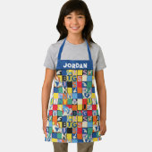 バグBUNNY™名カラフル前と顔市松模様に エプロン (インサイチュ)