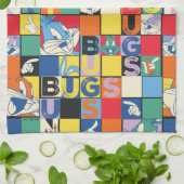 バグBUNNY™名カラフル前と顔市松模様に キッチンタオル (折り畳み)