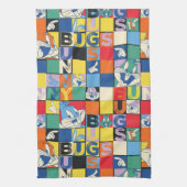 バグBUNNY™名カラフル前と顔市松模様に キッチンタオル (縦)