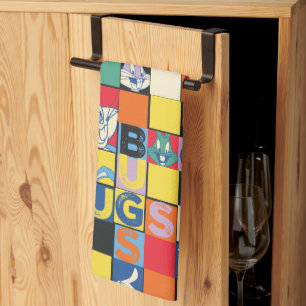 バグBUNNY™名カラフル前と顔市松模様に キッチンタオル