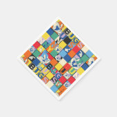 バグBUNNY™名カラフル前と顔市松模様に スタンダードカクテルナプキン (角)