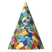 バグBUNNY™名カラフル前と顔市松模様に パーティーハット (裏面)