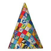 バグBUNNY™名カラフル前と顔市松模様に パーティーハット (右)