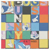 バグBUNNY™名カラフル前と顔市松模様に ファブリック (クローズアップ)