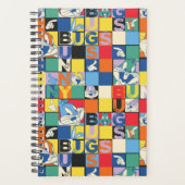 バグBUNNY™名カラフル前と顔市松模様に プランナー手帳 (正面)