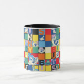 バグBUNNY™名カラフル前と顔市松模様に マグカップ (中央)