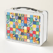 バグBUNNY™名カラフル前と顔市松模様に メタルランチボックス (裏面)