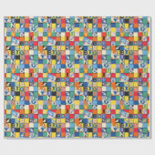 バグBUNNY™名カラフル前と顔市松模様に ラッピングペーパー (フラット)