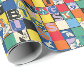 バグBUNNY™名カラフル前と顔市松模様に ラッピングペーパー (ロールコーナー)