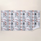 バグBUNNY™式ブロック ビーチタオル (正面)