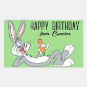 バグBUNNY™横 |ハッピーバースデー 長方形シール (正面)