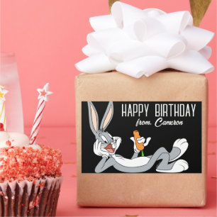 バグBUNNY™横  ハッピーバースデー 長方形シール