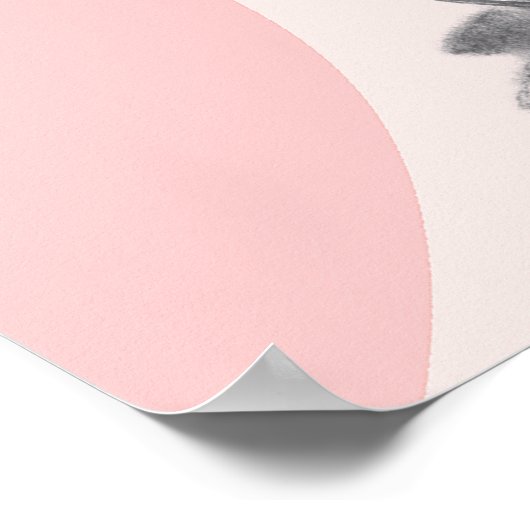 バグBUNNY™薄いピンク ポスター (角)