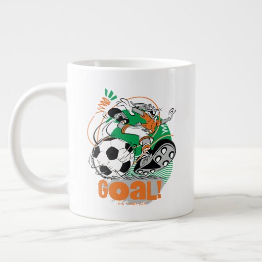 バグBUNNY™蹴るサッカーゴール ジャンボコーヒーマグカップ (左)