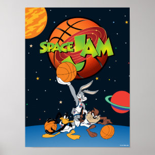 バグBUNNY™、DAFFY DUCK™、およびTAZ™宇宙JAM™ロゴ ポスター