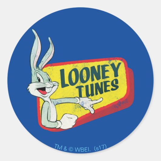 バグBUNNY™ LOONEY TUNES™レトロパッチ ラウンドシール (正面)