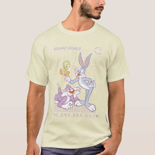 バグBUNNY™、TWETY™、SYLVESTER™分隊ゴール Tシャツ (正面)