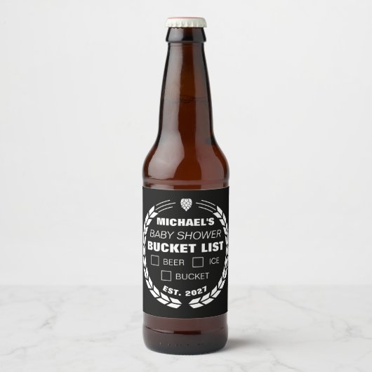 バケッおもしろいトリストのステッカー、ベビーシャワー ビールラベル (正面)