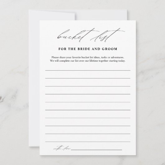 バケッエレガントトリストブライダルシャワーゲームカード 招待状 (正面)