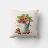 バケットで摘んだ新鮮なイチゴ クッション (裏面)