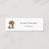 バケットで摘んだ新鮮なイチゴ スキニー名刺 (正面)