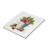 バケットで摘んだ新鮮なイチゴ タイル (側面)