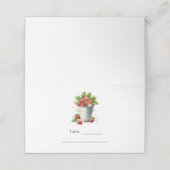 バケットで摘んだ新鮮なイチゴ プレイスカード (外部開封)