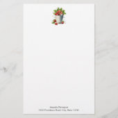 バケットで摘んだ新鮮なイチゴ 便箋 (正面)