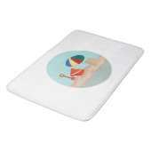 バケットとスペードサークルビーチシーンイラストレーション バスマット (アングル)