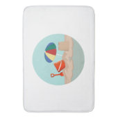 バケットとスペードサークルビーチシーンイラストレーション バスマット (正面縦)