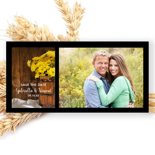 バケットとデイジー国の結婚式の日付を保存 セーブザデート