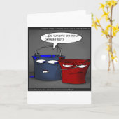 バケットに人リストがあるかギフトおもしろい&ティー カード (黄色い花)