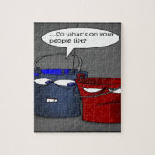 バケットに人リストがあるかギフトおもしろい&ティー ジグソーパズル (縦)