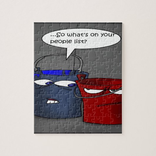 バケットに人リストがあるかギフトおもしろい&ティー ジグソーパズル (縦)