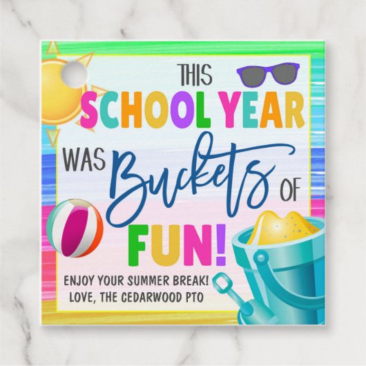 バケットのおもしろいギフトラベル フェイバータグ (正面)