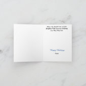 バケットの電気工事員がツリーに星を飾るクリスマスカード カード (内部)