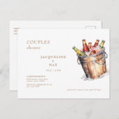 バケットオブビールカップルズウェディングシャワー ポストカード (正面/裏面)