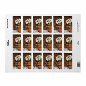 バケットオブホワイトデイジーカントリーウェディングメッセージカード ラベル (フルシート)