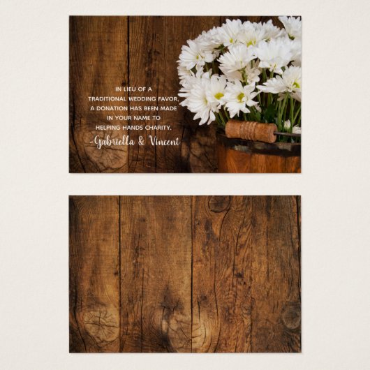 バケットデイジー国ウェディングチャリティー特典カード (正面&裏面)