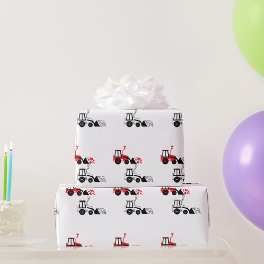 バケットフルハートバレンタインデー ラッピングペーパー (パーティーギフト)