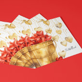 バケットフル赤いハートと金ゴールドラブハート カード