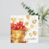 バケットフル赤いハートと金ゴールドラブハート カード (スタンド正面)